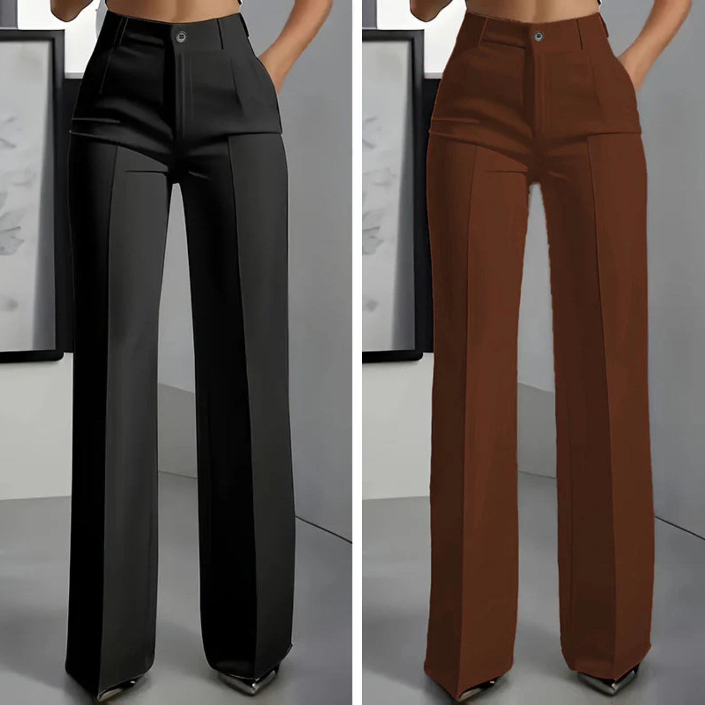 Women Straight Pants (Buy 1 Get 1 Free) - 2 Colours