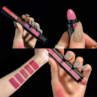 Fantastic 5-in-1 Ultra Smooth Lipstick - (Pack of 2) (10 Different Shades + Nude)